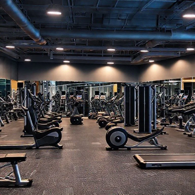 AI-generated image: A close-up of a high-tech, brutalist-designed treadmill console, showcasing illuminated vibrant neo-green digital readouts and sharp, angular button designs. The focus is on the user interface's clarity and rugged durability.